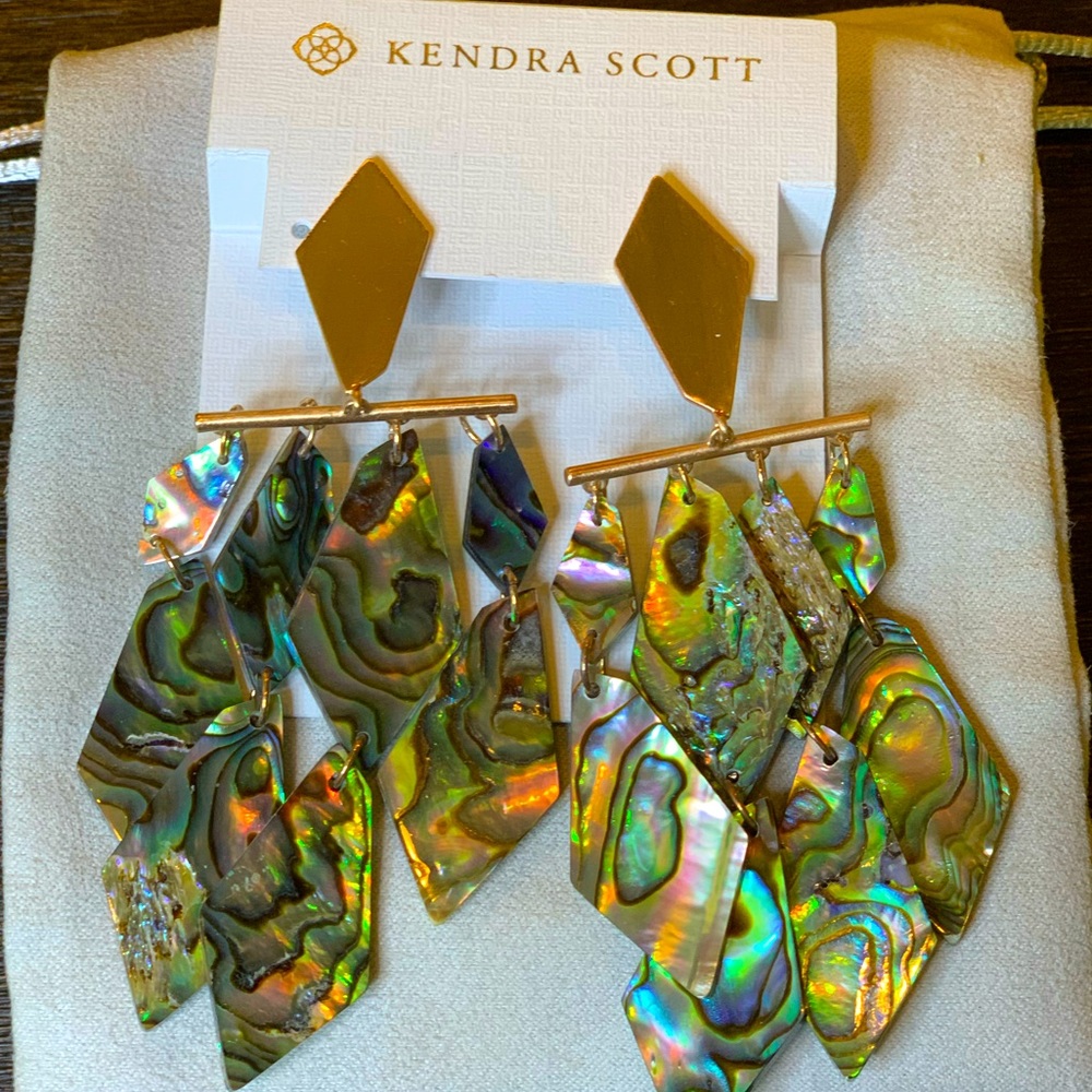 Kendra Scott Rose Gold Abalone Chandelier Earrings -new list